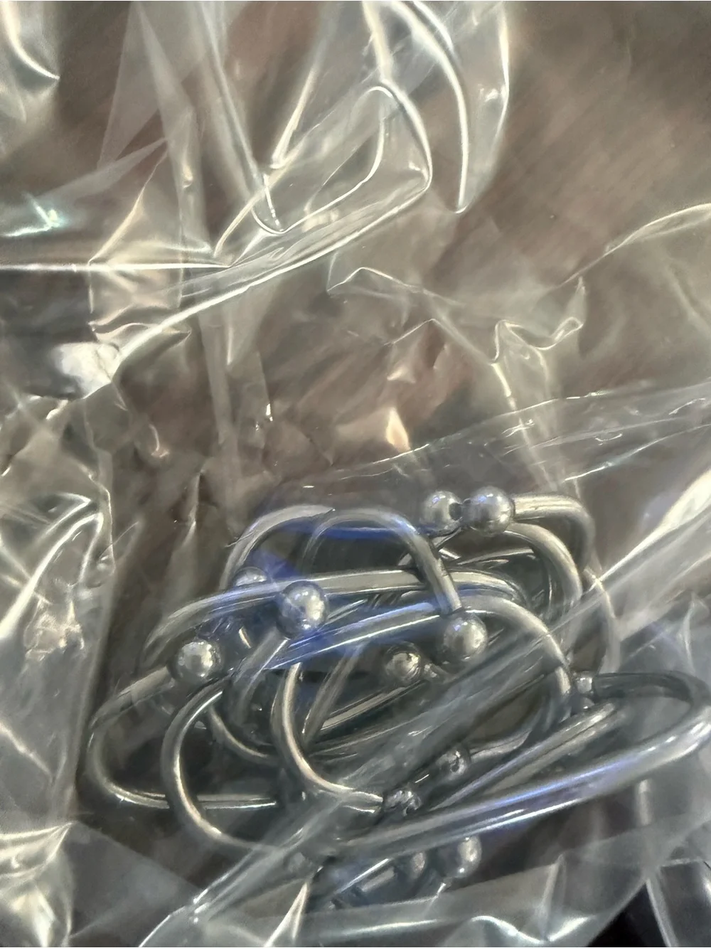 Silver Star & Ring Keychain Lot with Clear Plastic Rings